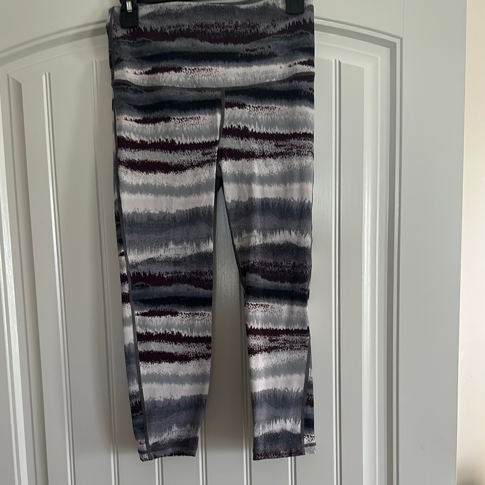 Mono B Gray and Black Tie-Dye Leggings